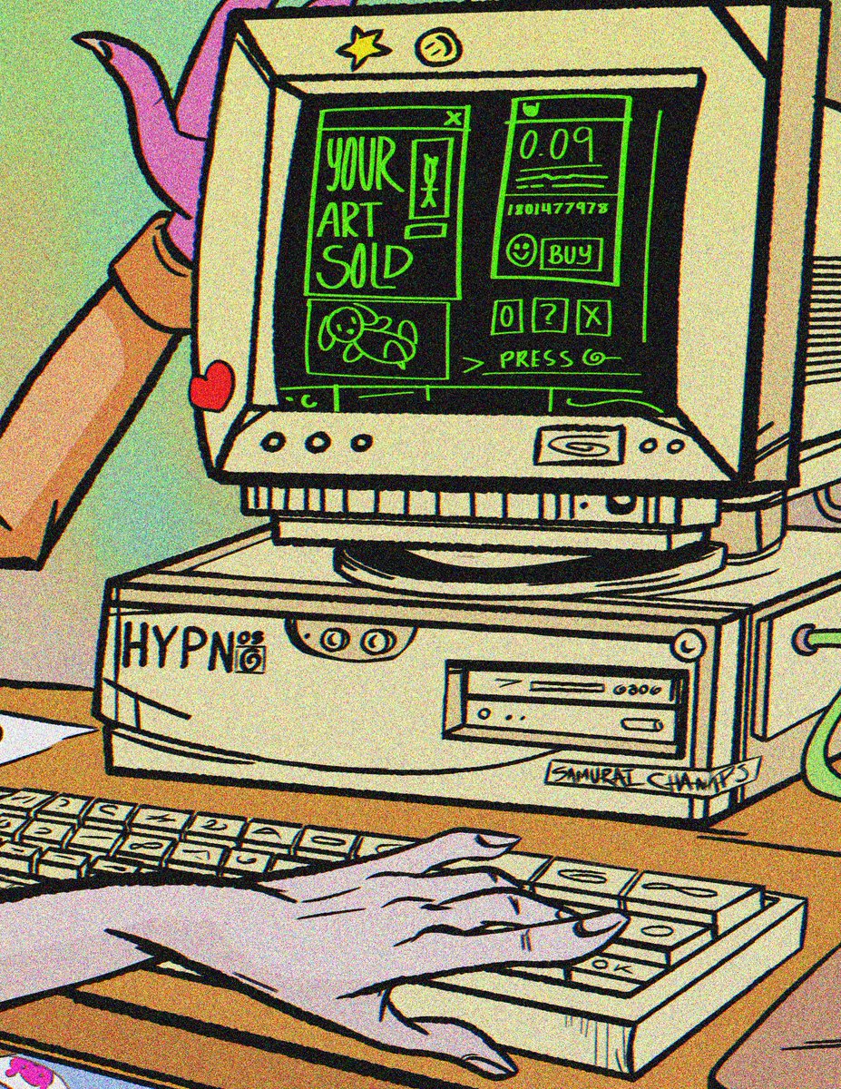 Hypnos and DMT are going to be giving out Zines at Veecon. These zines will feature our first handful of 1/1s to be shared with the community. 🥰

Here's a lil sneak peek of the cover.