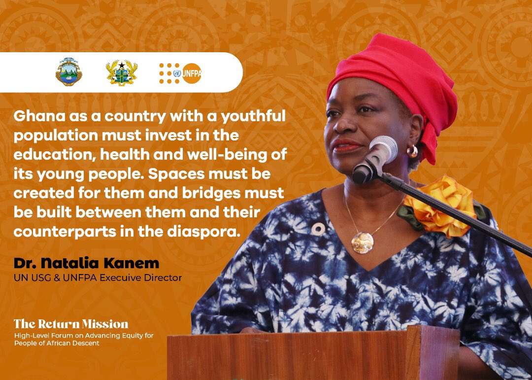 UNFPAGhana's tweet photo. @UNFPA ED @Atayeshe encouraged government to invest in the well-being of young people. #ReturnMission https://t.co/hVQawBswPS