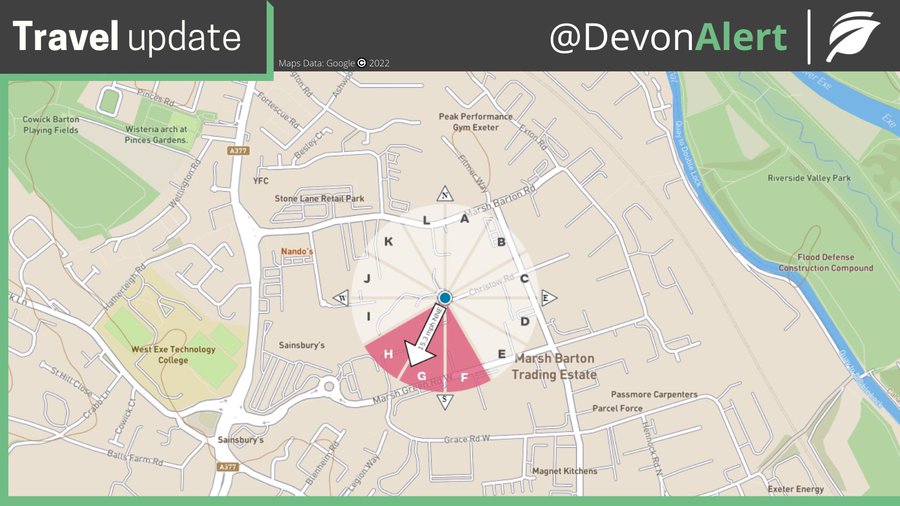 Map Of Marsh Barton Exeter Fire In Exeter As Thick Black Smoke Billows Into Air - Devon Live