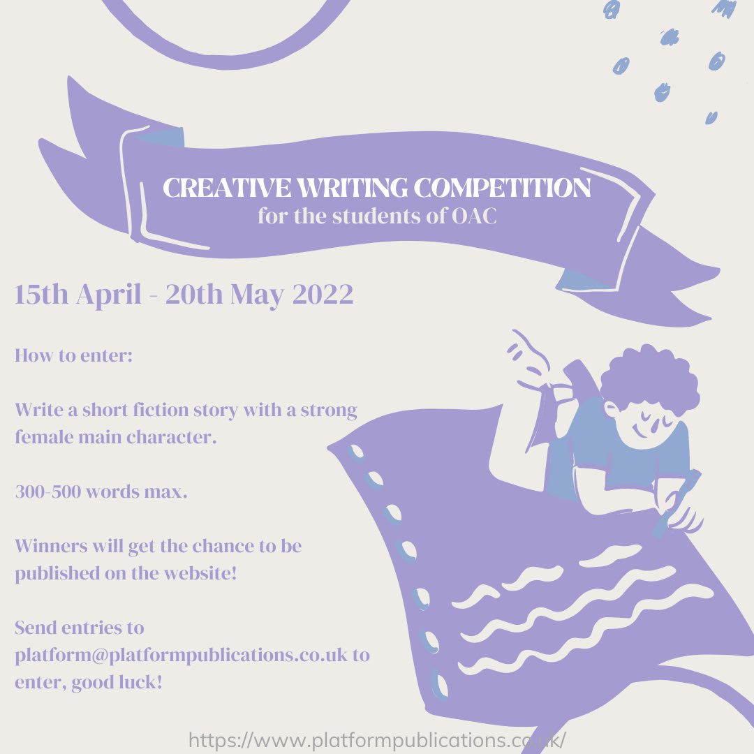 platform_pub's tweet photo. Students of @1African_Child don’t miss out on this incredible opportunity to be published on our website ✨

Details below ⬇️

#writingcompetition https://t.co/E1jGdMCOqN