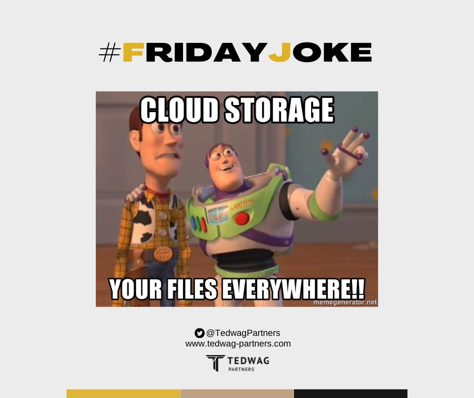 TedwagPartners's tweet photo. 😁 #FridayJoke - Notre post qui redonne le sourire après une bonne semaine de dur labeur ! 🎉

Cela peut sembler difficile d'expliquer la notion de Cloud Storage parfois mais pas pour ce fougueux de Buzz l'Eclair 😆

Qui dit mieux?! #Tedwagpartners #Cloud #cloudmeme https://t.co/lgV1Q9g83A