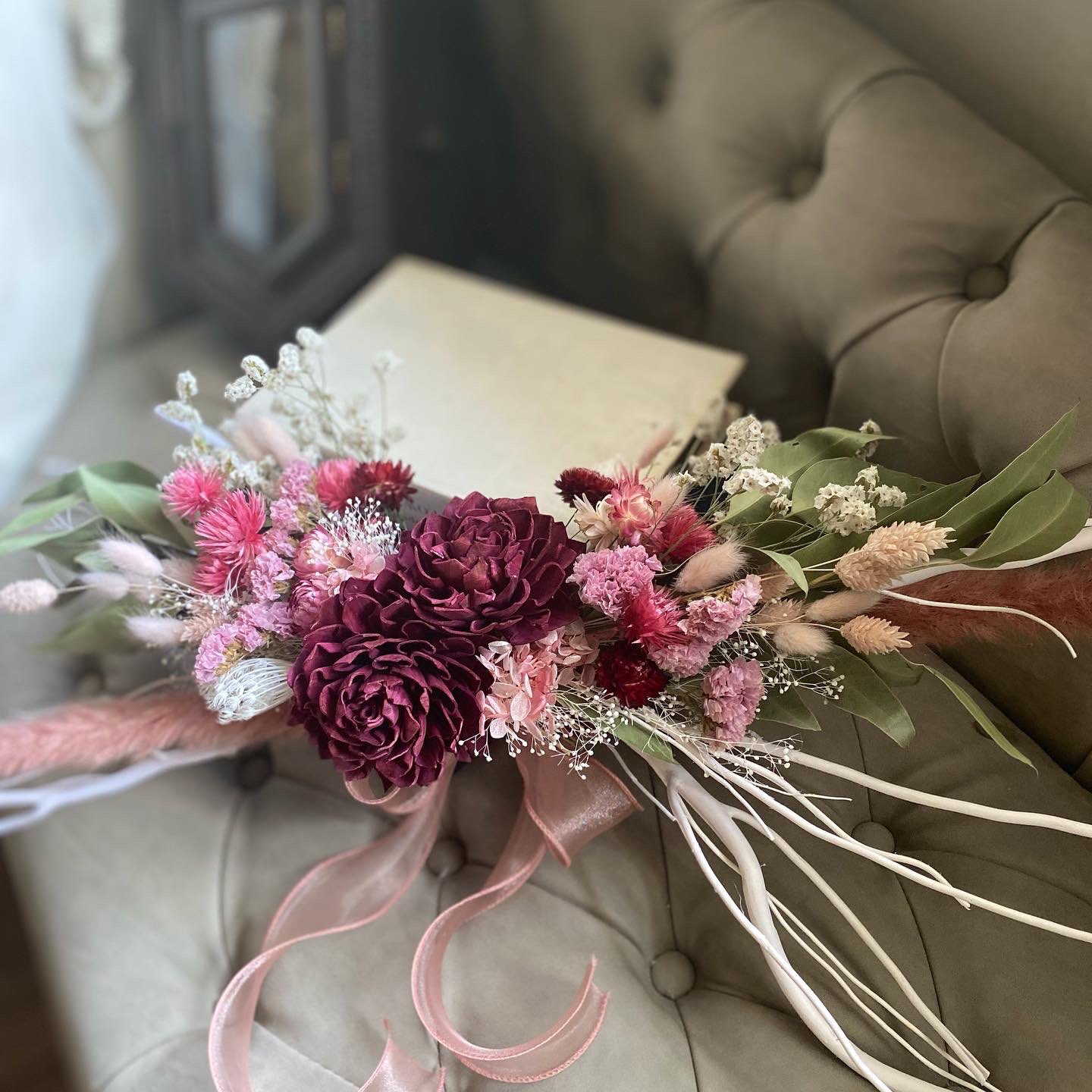 専用＊winter＊D. Nプロテア＆パンパス ドライフラワースワッグ ドライ