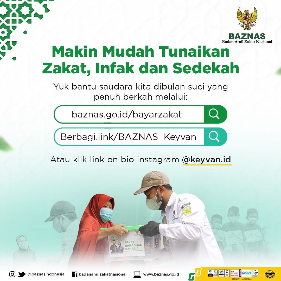baznasindonesia's tweet photo. Atau melalui link:
▶️ https://t.co/98unIJXJPc
▶️ https://t.co/dTe3LYA1pf
Layanan BAZNAS
https://t.co/RfoywNuQfN
layananmuzaki@baznas.go.id
#baznas #zakat #sedekah #infak #ramadhan #keyvan https://t.co/JO39I8wlJP