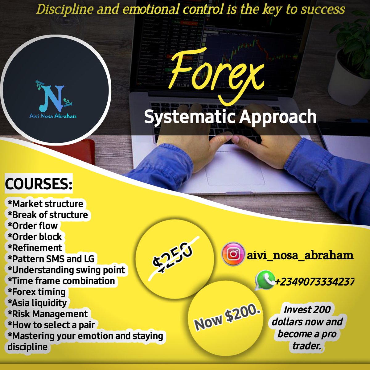 AiviNosaAbraham's tweet image. Apply my easy methodology and save yourself from several losses in forex market irrespective of the type of trader. 
#scalpertrader 
#daytrader 
#swingtrader 
#intraday