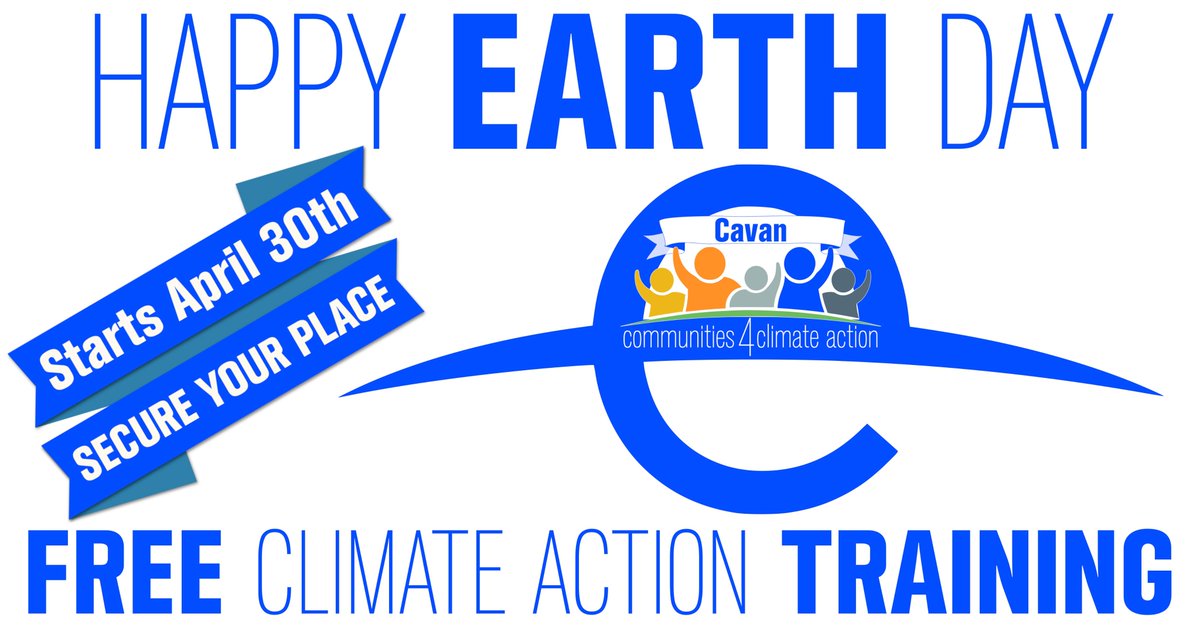 HAPPY #EarthDay22 CAVAN
Last chance to register for Cavan Communities 4 Climate Action Starting April 30
This FREE course offers #cavan communities and local business a great opportunity to get climate ready. 
Don't miss out. Register your place today bit.ly/34PJWMw