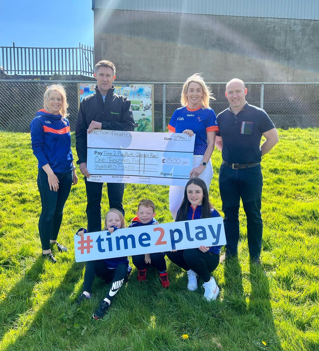 Time2play_park's tweet photo. Paul McGuire from @Tractionfinance made the trip to @SilverbridgeGAA to present a generous donation of £1500 towards the James Reel Play Park.  We are so grateful they have choose time2play as their beneficiary for this years donation and  for supporting all our events to date. https://t.co/ondj23bDTc