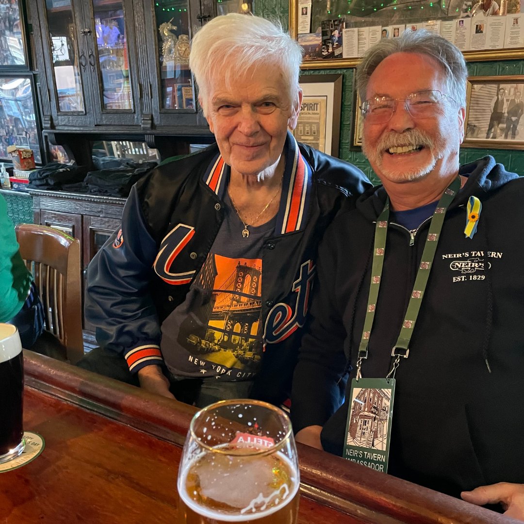 Neirstavern's tweet photo. When you stop in at Neir's, you'll always find a friendly face. Here's two of the friendliest! Whether it's a Guinness or a Stella, everyone can agree there's nothing like a cold draft beer and good conversation at a historic tavern. #BeersAtNeirs #NeirsForYears #Neirs200 https://t.co/ytGRRnfBos