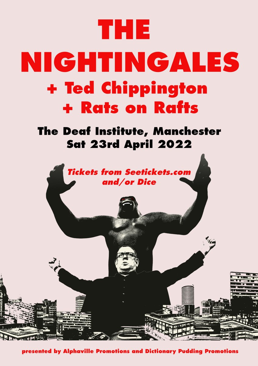dictionarypud's tweet image. tomorrow: NIGHTINGALES hit MANCHESTER! a top night is guaranteed at @DeafInstitute tickets here: facebook.com/events/4474532… @_Nightingales @RatsOnRafts
