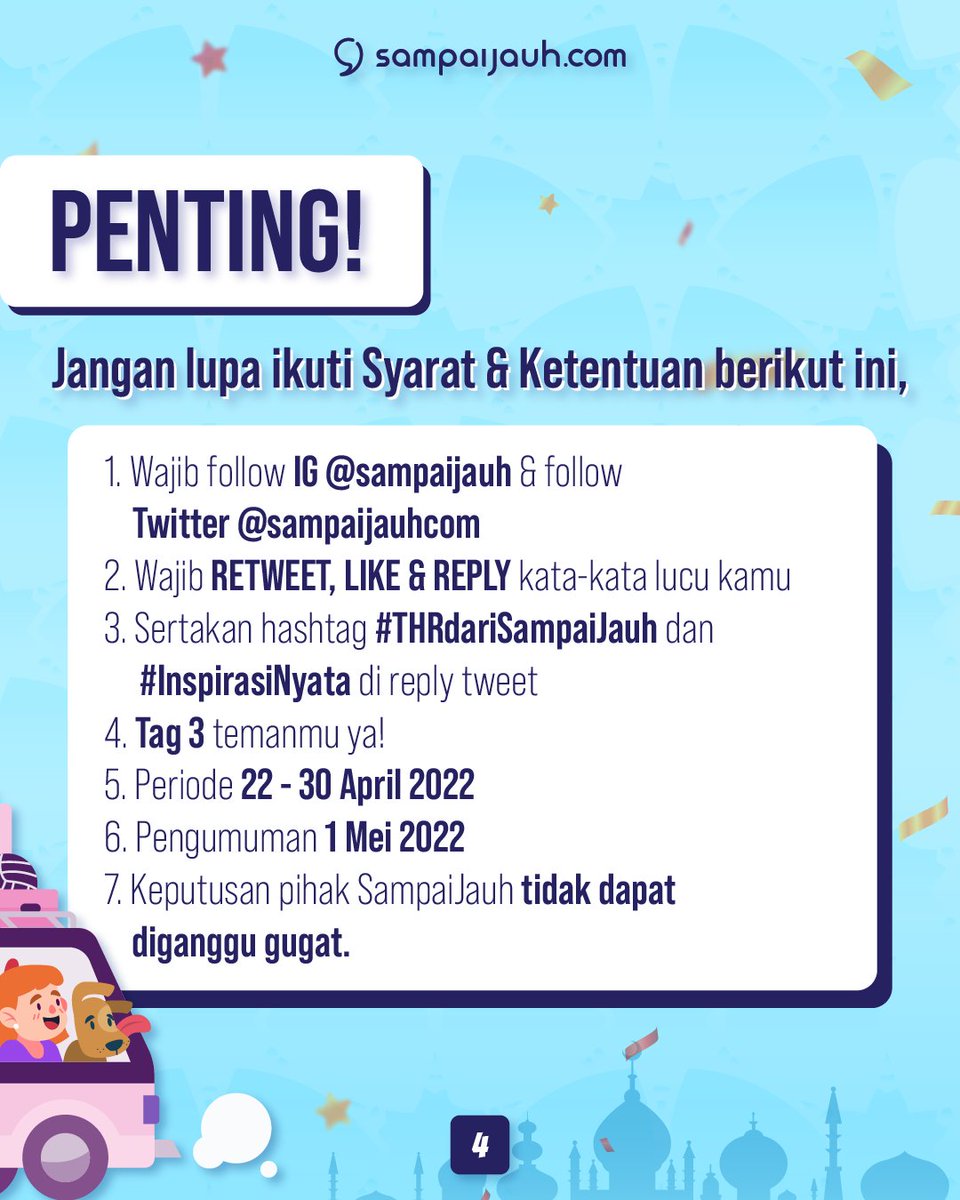 Mau THR sebelum Lebaran? 
Yuk, Ikutan THR Sampai Jauh!

#THRdariSampaiJauh #InspirasiNyata
#Lebaran #Mudik #THR
#kuis #Giveaway
