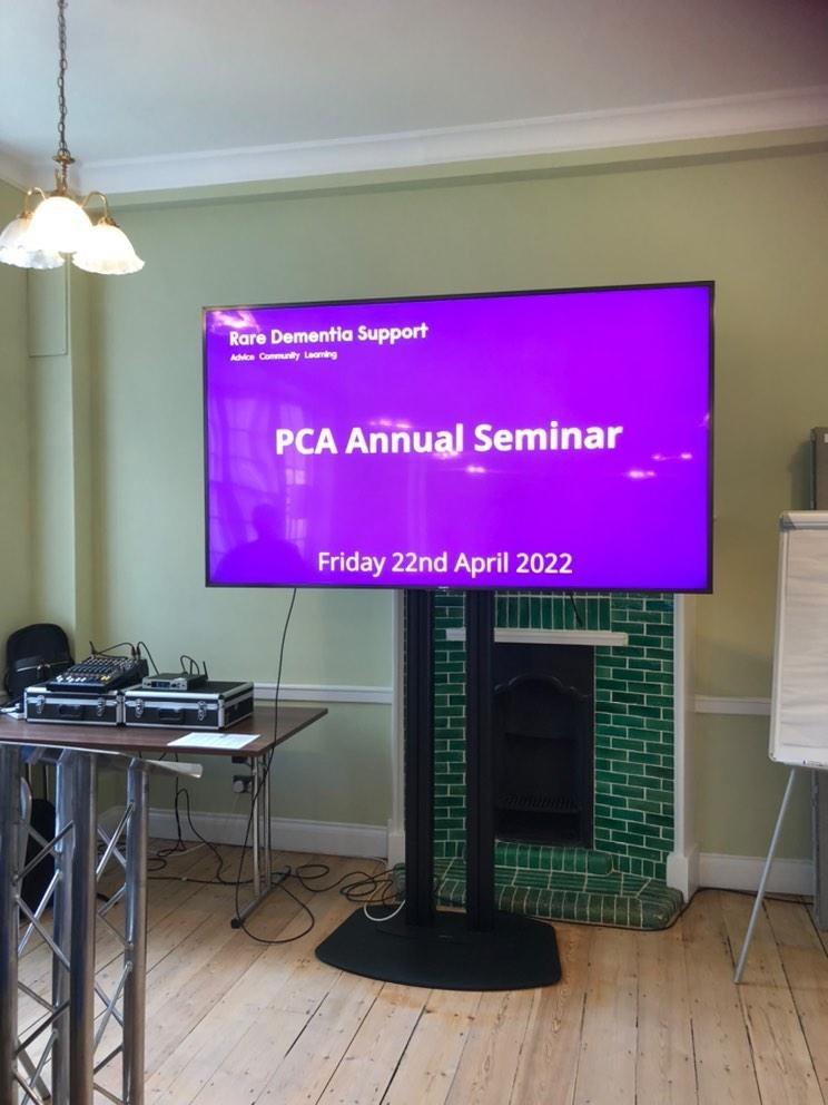 RareDementia's tweet photo. Delighted to be welcoming people  to our first in-person seminar in two years 🌼 #raredementia #PCA https://t.co/aQSp2zaw4B