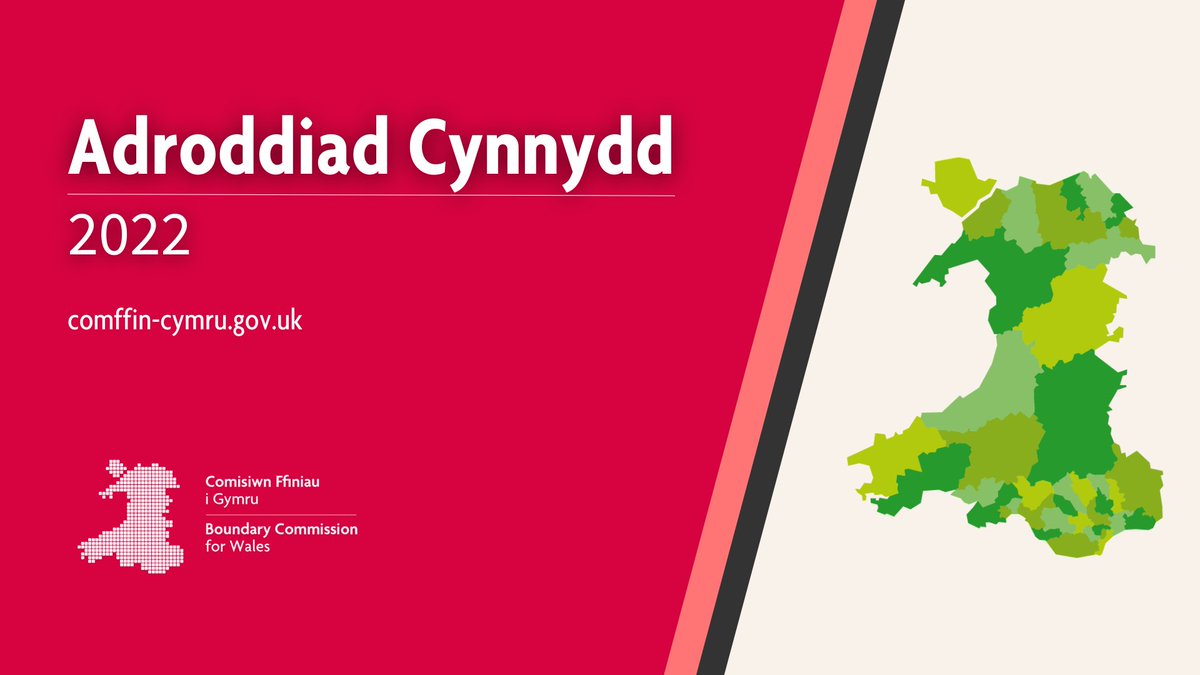 Mae Adroddiad Cynnydd 2022 y Comisiwn wedi’i gyhoeddi a gallwch ei ddarllen yma 👇

comffin-cymru.gov.uk/cyhoeddiadau/0…

Mae'r adroddiad yn amlinellu'r hyn sydd eisoes wedi digwydd yn ystod Arolwg 2023 o Etholaethau Seneddol, yn ogystal â'r camau nesaf. 📕