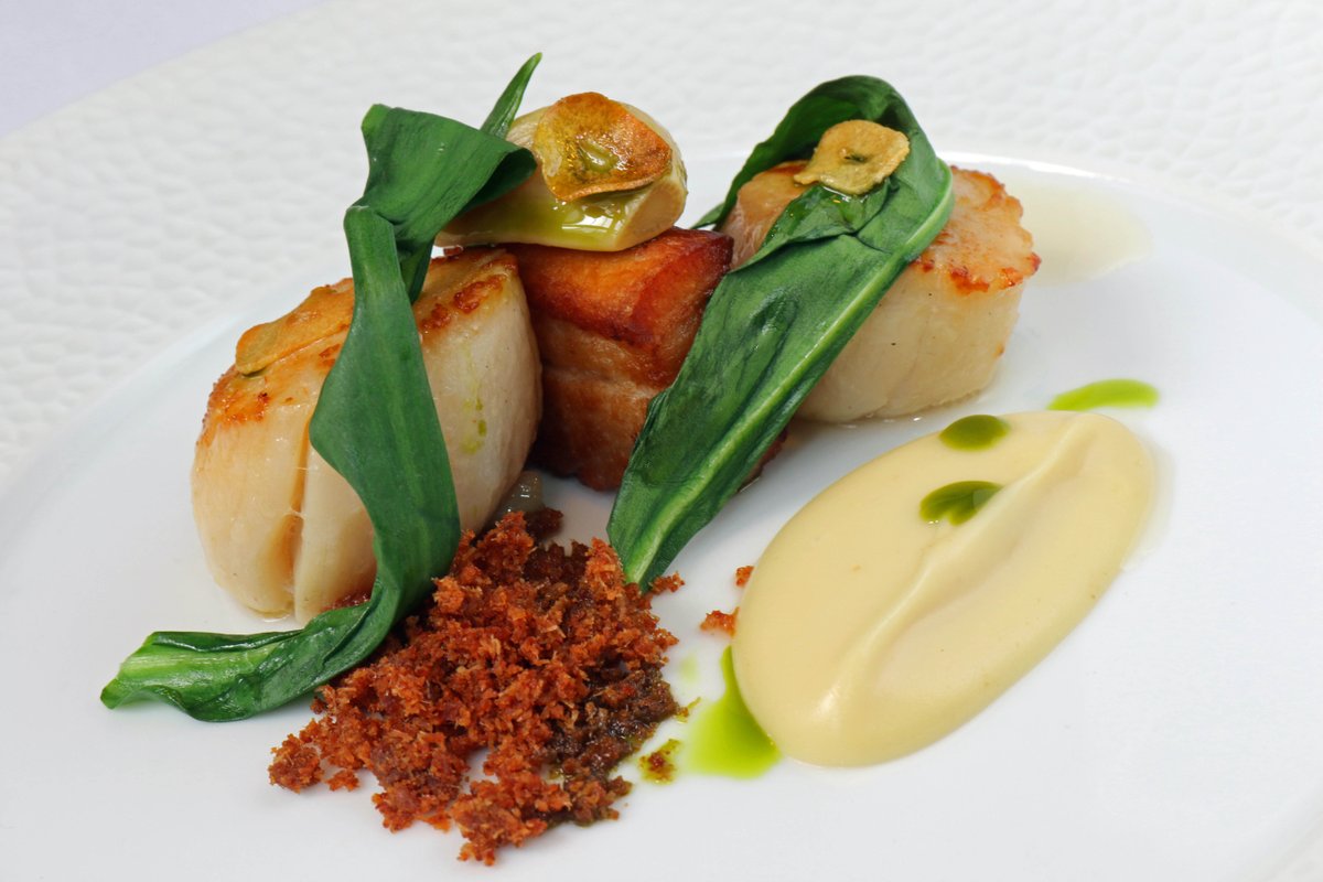 Late spring is wild garlic season, and we love it.

This scallops and pork belly with textures of garlic and bacon crumb dish is currently on the menu.

If you want to have a go at recreating it, the recipe will be in tomorrow's <a href="/EDP24/">Eastern Daily Press</a> Weekend Magazine.