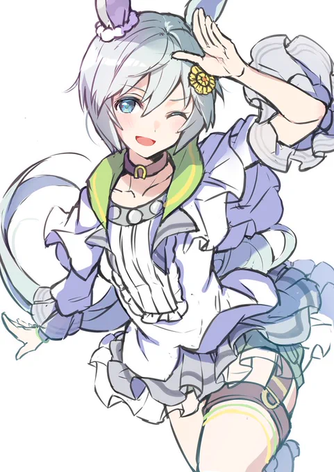 セイウンスカイのラフです💙 #ウマ娘 