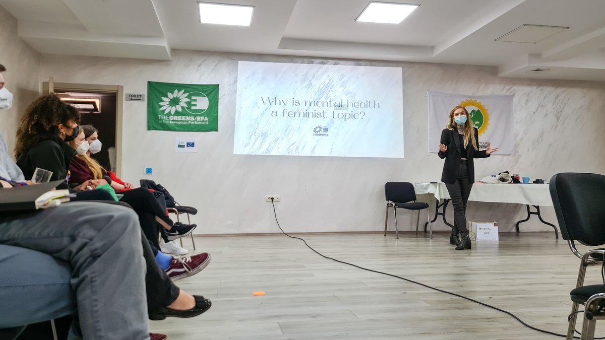 Annika from <a href="/GreensEFA/">Greens/EFA in the EU Parliament 🌍</a> has joined our seminar in Montenegro to tell us about mental health as a feminist issue 💜💜

Feminism aims to break down oppressive structures, in order to ensure we are provided with the fundamental rights we are ALL entitled to. ✊
