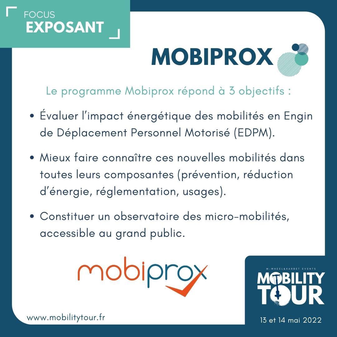 Venez a la rencontre des acteurs de la micromobilité 🛴 Aujourd’hui focus sur le programme Mobiprox qui sera présent les 13 et 14 mai avec ses représentants. 
@FMobilite <a href="/Mobiprox_CEE/">Mobiprox</a> 

#mobilitytour #bordeaux #prévention #innovation #tablesrondes #ecomobilité #vr #animations