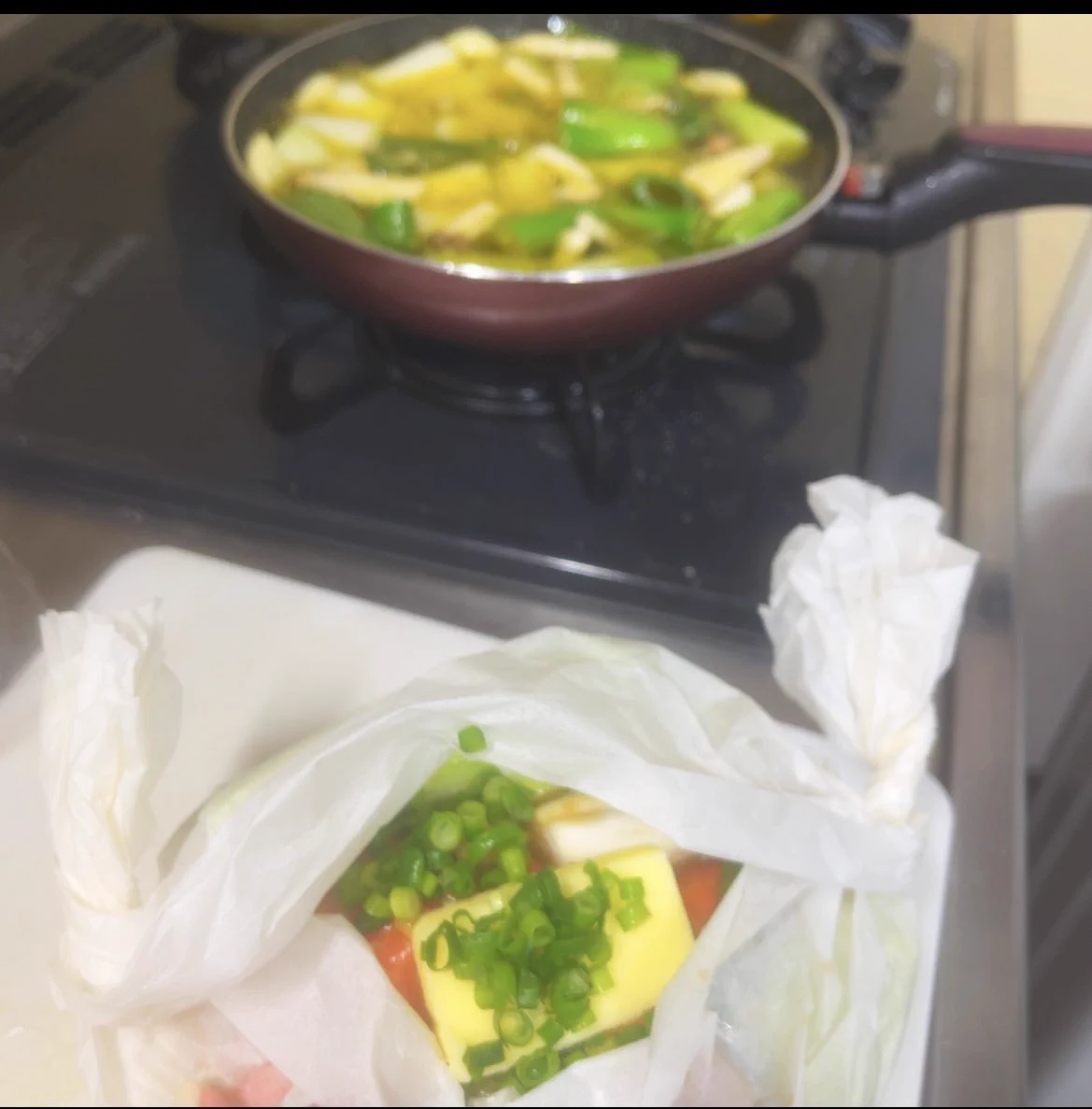 私は既にこの方法で
鮭のちゃんちゃん蒸しを作ってます〜♡  