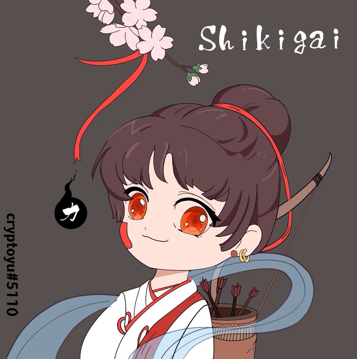 I wanna name her "Saige". Another version of "Sage". It has the meaning of "Vanilla" &amp; "Prophet".  She's from Ichiro &amp; I just love the feeling she makes to me. Serene yet powerful.  @shikigai_nft  Hope you like it ~ #shikigaiart