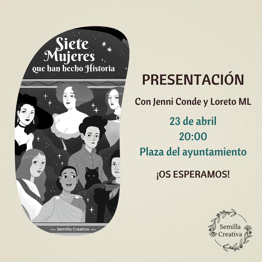 LasemillaC's tweet photo. ¡Hola! No usamos mucho esta cuenta, estamos más por instagram (mismo user), pero queríamos informaros de que mañana estaremos presentando 7 mujeres en la historia. https://t.co/VJm8PJzYuO