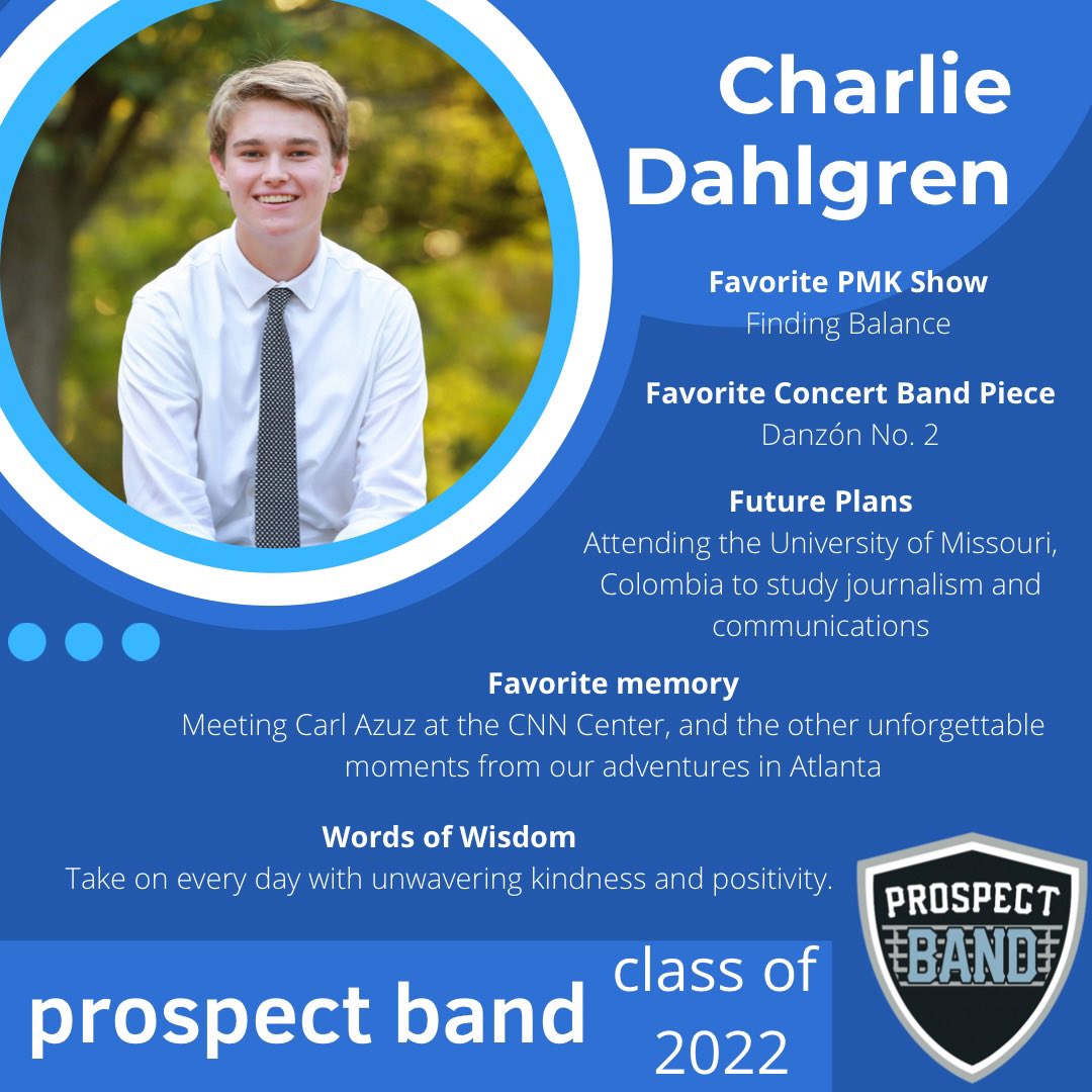 prospectband's tweet photo. Todays Spotlight shines bright on Charlie, who brings positivity and light to everything he does! #Classof2022 https://t.co/WV6a9d1Cyo