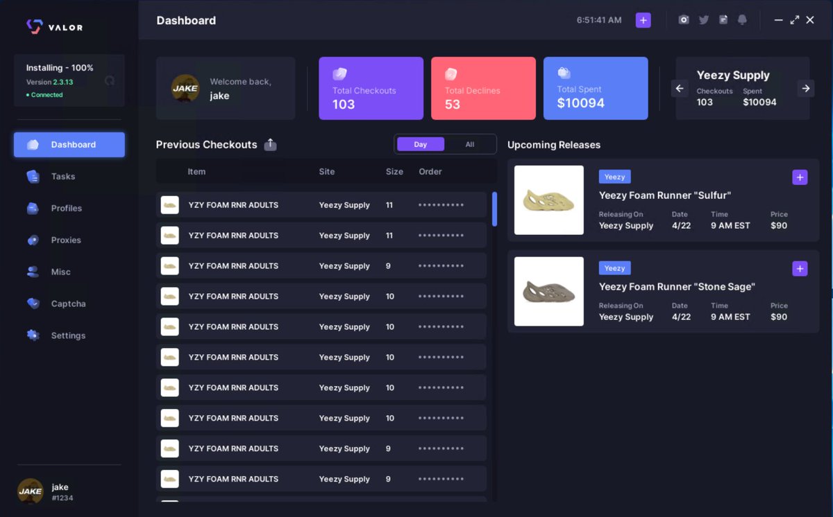 aycdjake (@aycdjake) on Twitter photo Thank you as always! 🎥🥳 <a href="/ValorAIO/">Valor</a>
Proxies <a href="/aycdproxies/">AYCD Proxy Network</a>
Server <a href="/10xServers/">10xServers</a> / AWS
G <a href="/VanishedIO/">VanishedIO</a> <a href="/aycdio/">AYCD</a>
Tons of free ACO hit for AYCD Pro!! Thank you as always! 🎥🥳 <a href="/ValorAIO/">Valor</a>
Proxies <a href="/aycdproxies/">AYCD Proxy Network</a>
Server <a href="/10xServers/">10xServers</a> / AWS
G <a href="/VanishedIO/">VanishedIO</a> <a href="/aycdio/">AYCD</a>
Tons of free ACO hit for AYCD Pro!!