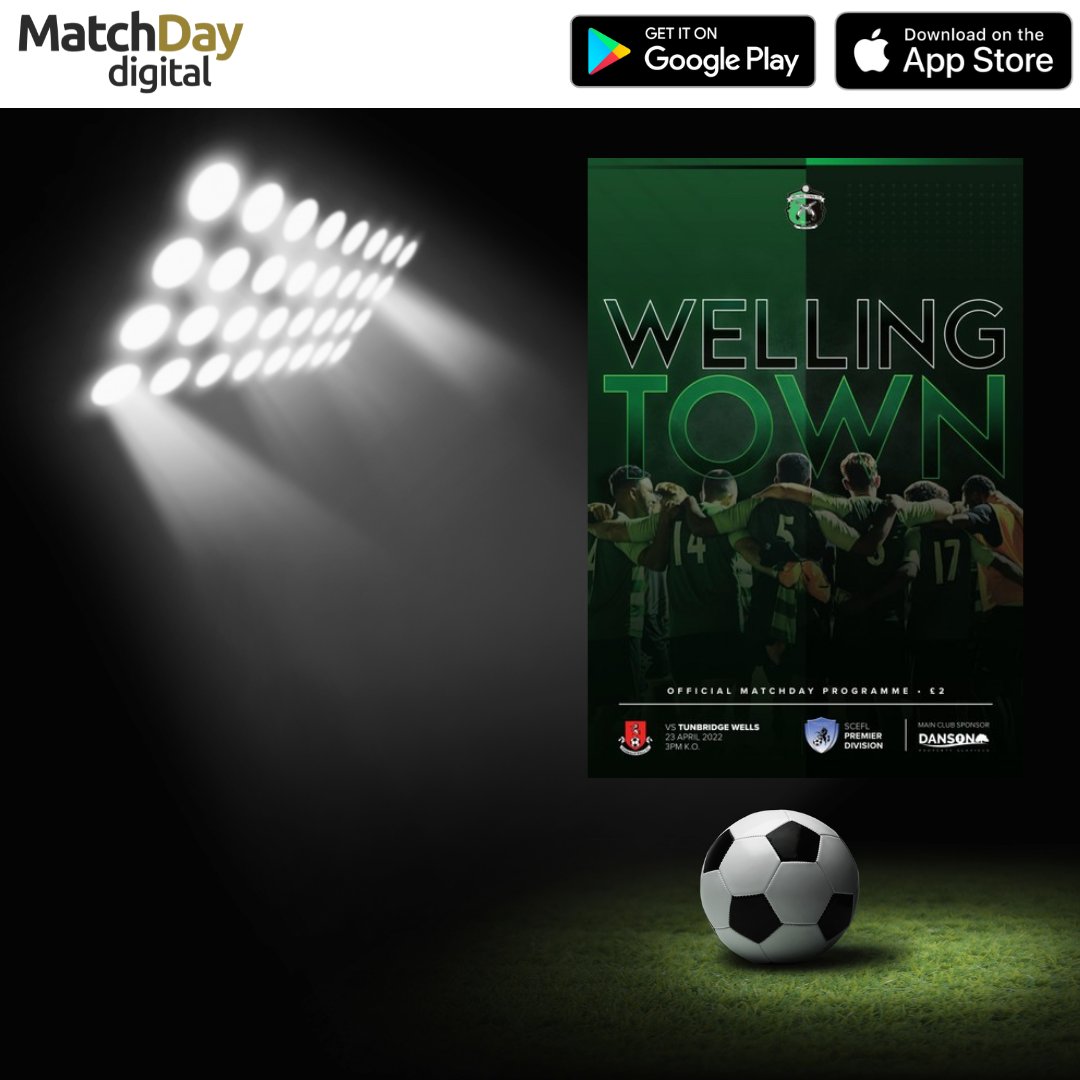 Looking to end their season with a win, <a href="/WellingTownFC/">WellingTownFC 🥾💚🖤</a> host <a href="/Tun_Wells_FC/">Tunbridge Wells FC</a>.  Download your digital matchday programme, available now on <a href="/MatchdayDigital/">MatchDay digital</a> #teamsupport #footballnews #digitalart