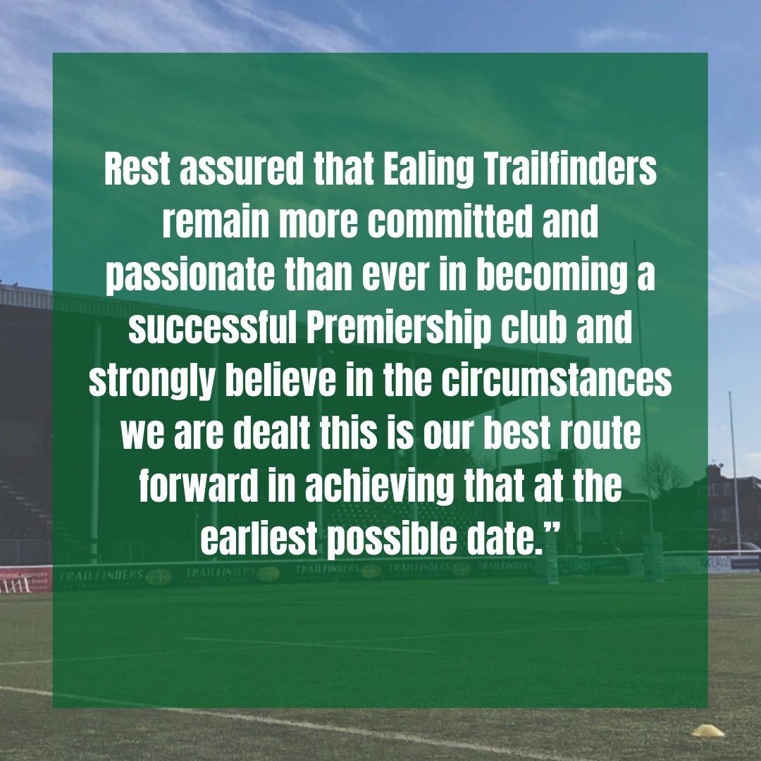 ealingtfrugby's tweet photo. @ealingtfrugby Club Statement on the Minimum Standard Criteria Appeal https://t.co/NRHt9y8Gte