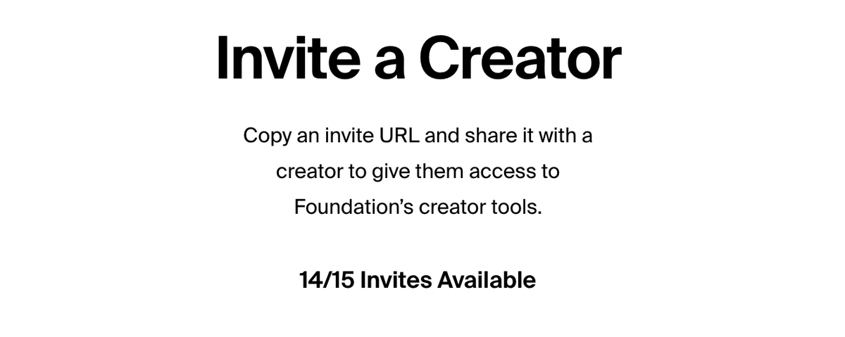 Hi 
i need to give invites for 3 creator to foundation 🤍🤍 #Giveaways #GiveawayNFT #FoundationInvite 
#NFT #NFTCommunity #NFTGiveaways #NFTGiveaway  

Rule :
- follow @x130ilyn
- RT pin and this tweet. 
- mention your art on this tweet.
- announced in 7 days. 

good luck!