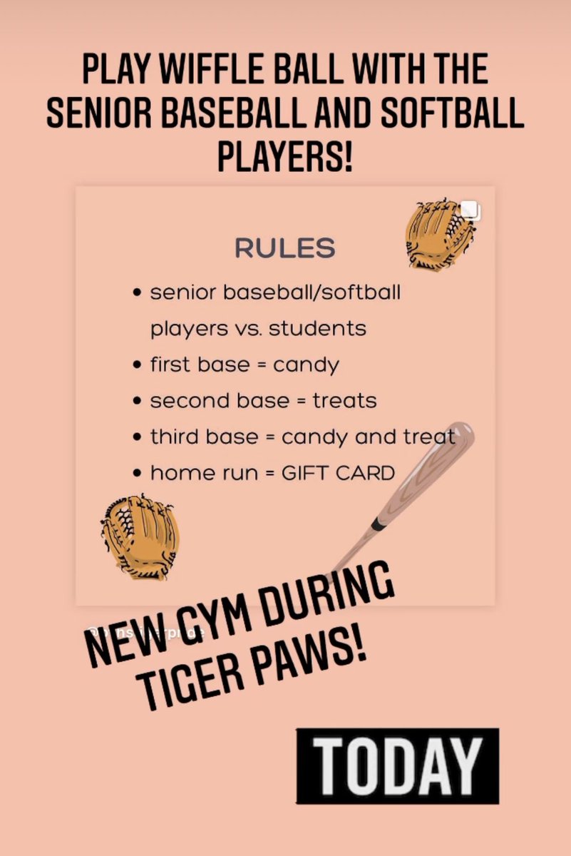 BV_HRC's tweet photo. Today’s games are a little different! The program has the weekend off, but there’s an intense game scheduled during Tiger Paws! Check it out! #whiffleball #promspiritweek 
@BVBaseballCoach https://t.co/pf0NoEQUE8