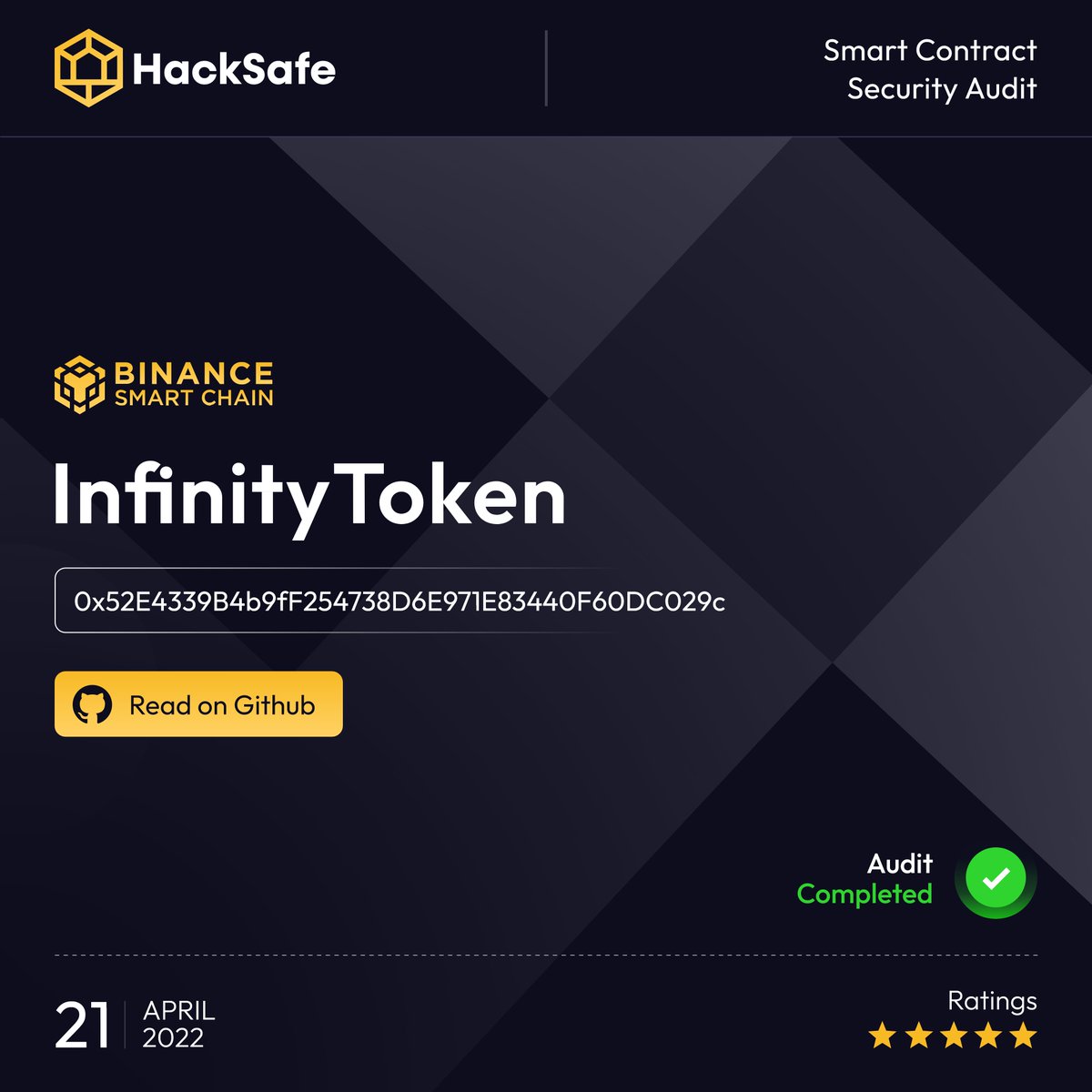 Hacksafe_'s tweet photo. #HackSafe has completed The Comprehensive Security Audit of Smart Contract Of Infinity Token... !!
Request our service at : https://t.co/0BFgtFniBa
Read Infinity Token Audit report : https://t.co/QugfyMB9LA
#Smartcontract #audit #BSC #cryptocurrency #Infinitytoken https://t.co/vXOahcBkUp