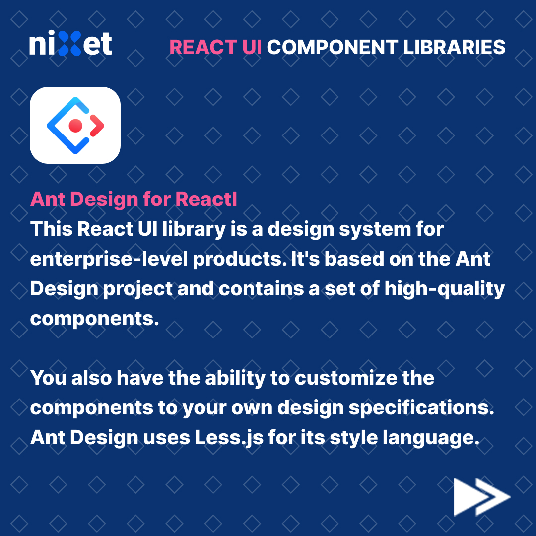 nixetofficial's tweet image. A UI component library is a (typically) comprehensive collection of ready-to-use Ul elements including buttons, inputs, dialogues, and so on.
They are used as foundations for layouts. Each library has its own style and feel.
#nixet #coding #reactui #nixetian #reactcomponents