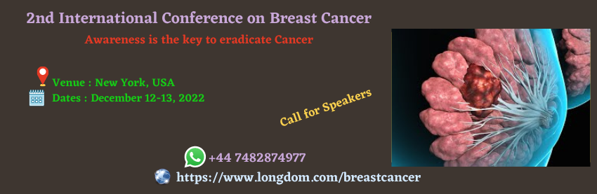 BellaMarck1's tweet photo. It is pleasure to invite all the speakers to be participate in the 2nd International Conference on Breast Cancer which is going to be held during December 12-13, 2022 at NewYork, USA.
#Breastcancersummit #Callforspeakers #Submitabstract #NewYorkcity https://t.co/dVu1e4L4l1