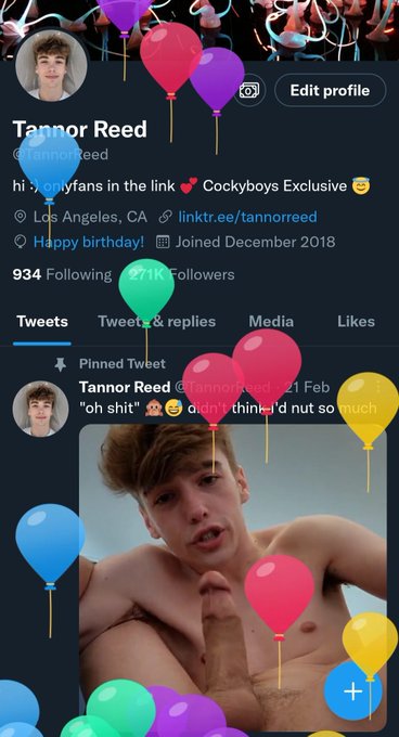 Went to take a screenshot for a cute "🎈 on my profile!" tweet but was just reminded that I'm a whore