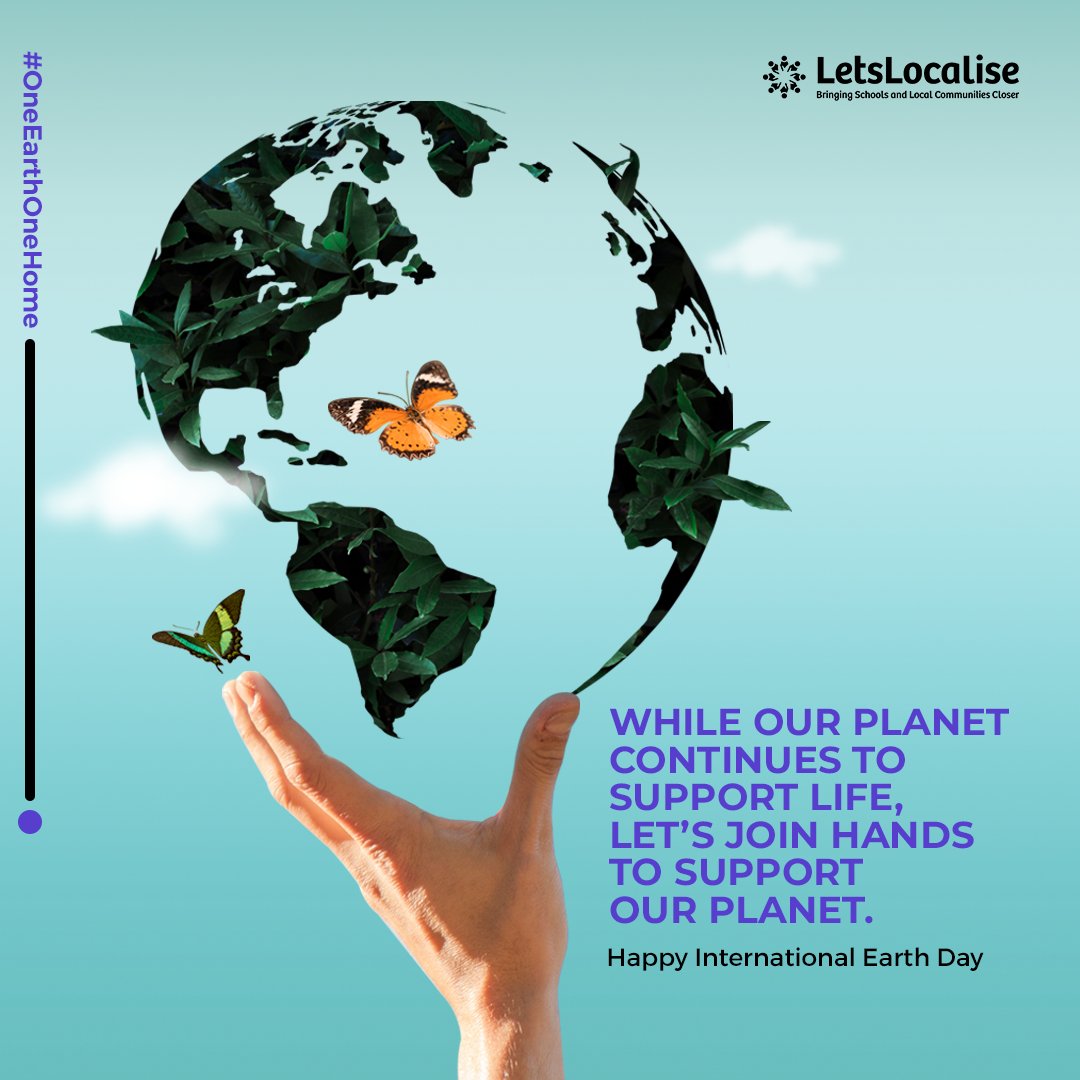 LetsLocalise's tweet photo. This #EarthDay, pledge to increase awareness of the urgency of climate action through education and create events to mobilise the populace towards sustainable living and development.
Wishing you a Green and Happy #InternationalEarthDay.
#LetsLocaliseCommunity #OneEarthOneHome https://t.co/BWOJ4qxaXo