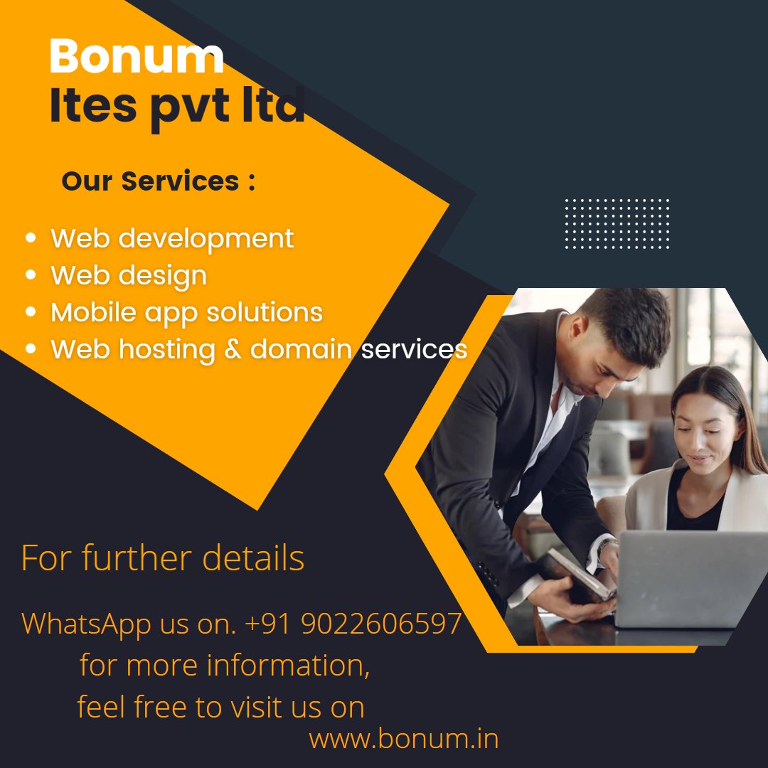 bonumites's tweet photo. Bonum ITES assists you in developing your website in the most efficient way possible. https://t.co/6n8PopjfVI