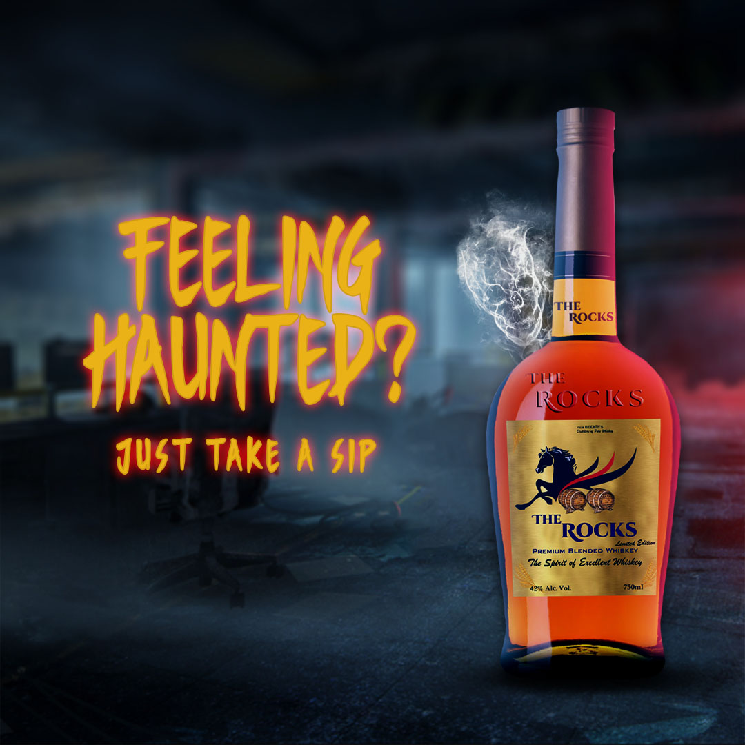 Feeling Haunted?
just take a sip, the taste will make you forget all the emotions.

#whisky #whiskylove #whiskylife 
 #whiskylovers #therocks #therockswhisky #haunted #premiumwhisky #royalwhisky #whiskey #emotions