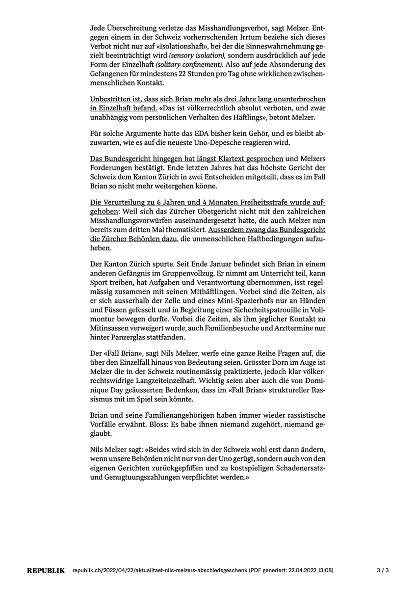 Danke <a href="/RepublikMagazin/">Republik</a> fürs Gespräch zum Abschluss meiner Untersuchung im Fall #BrianK.

<a href="/SwissMFA/">Swiss MFA</a> &amp; <a href="/KantonZuerich/">Kanton Zürich</a>: Rechtsstaatlichkeit heisst nicht, dass Behörden keine Fehler machen, sondern dass sie willens sind, diese anzuerkennen &amp; zu korrigieren.

republik.ch/2022/04/22/akt…