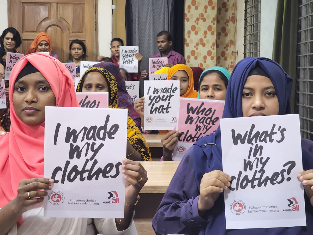 NazmaAkter73's tweet photo. 9 years on from the devastating &amp; preventable Rana Plaza,we are still fighting.Brands need to be held responsible and they need to sign the ACCORD NOW
#imadeyourclothes
#garmentworkersneedunion
#fashion_revolution_week 
@IndustriALL_GU @SolidarityCntr @remakeourworld https://t.co/acCB1qzGWv