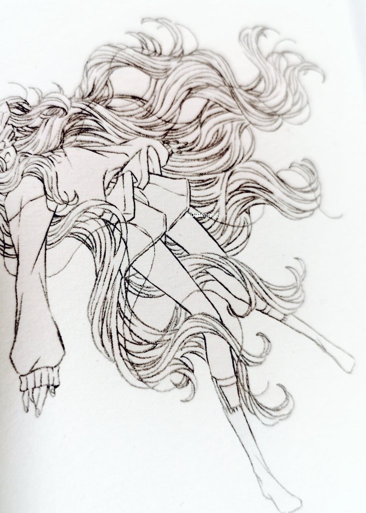 描き込んでから紙を間違えたことに気づいたので、
無かったことになるかもしれない原画。(無かったことになるな) 