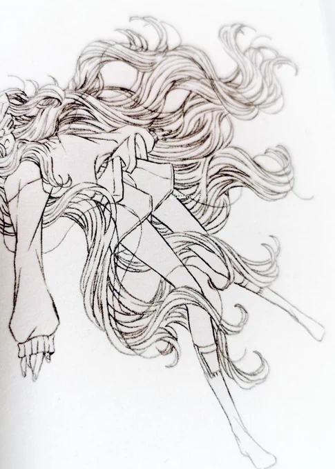 描き込んでから紙を間違えたことに気づいたので、
無かったことになるかもしれない原画。(無かったことになるな) 