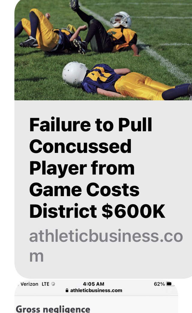 RehbergKonin's tweet image. Landmark ruling as judge rules school "grossly negligent" for not having an athletic trainer present. @HCSInfo