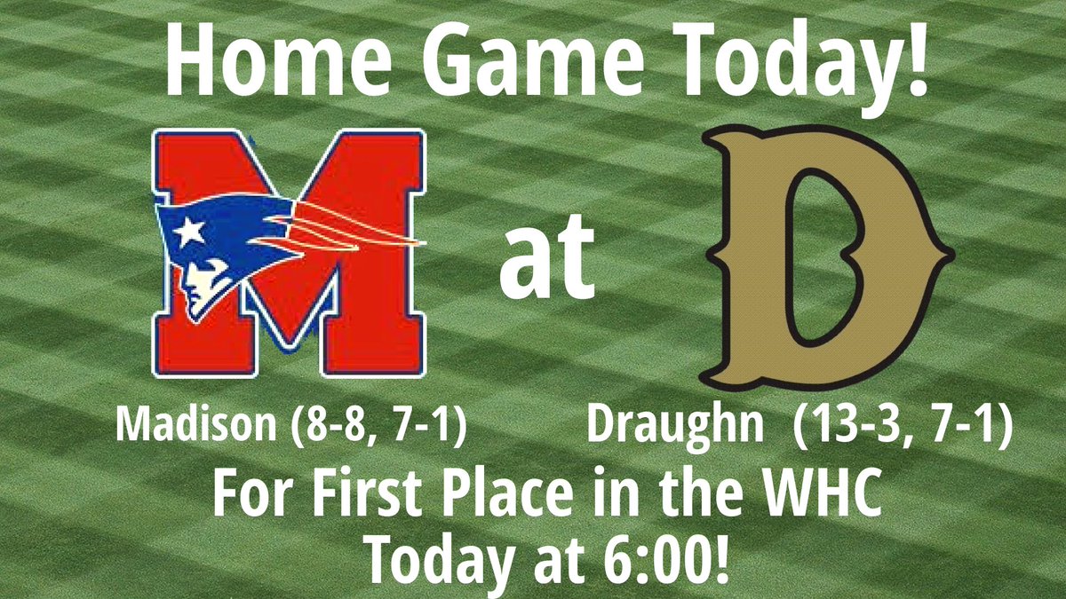 Big game ⁦<a href="/DraughnBaseball/">Draughn Baseball</a>⁩ today in Valdese!  For the outright lead in the conference. Come on out to cheer on the Cats!  First pitch - 6:00. 
⁦<a href="/Draughnsports/">Draughn Athletics</a>⁩