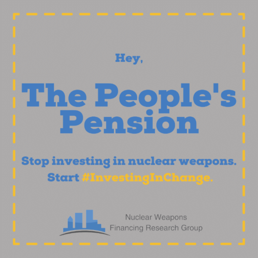 Hello, @PeoplesPension I want to know why your default fund invests in nuclear weapons. It’s illegal under international law! You need to start #InvestingInChange