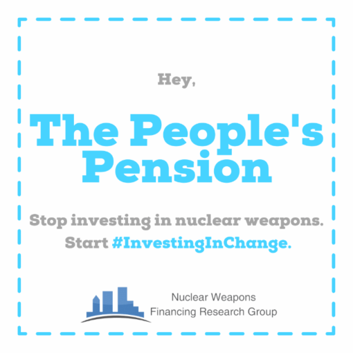 Hi @PeoplesPension why are you investing the pensions of hard-working Brits in weapons of mass destruction? When are you going to start #InvestingInChange?