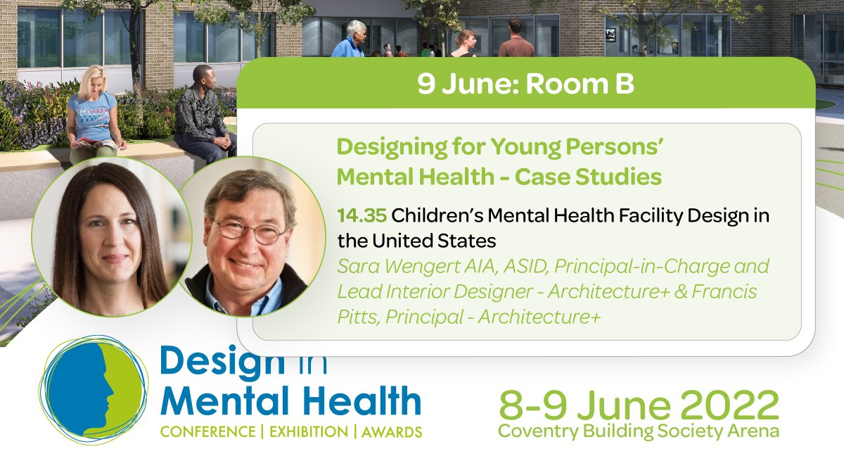 MurdocksUncle's tweet photo. Sara Wengert and I will be speaking at the Design in Mental Health Conference in Coventry, England on June 8 and 9.  This is a great annual conference for people who care about improving environments for people with mental illness and their caregivers. #mentalhealth https://t.co/xuNOYPmdoB