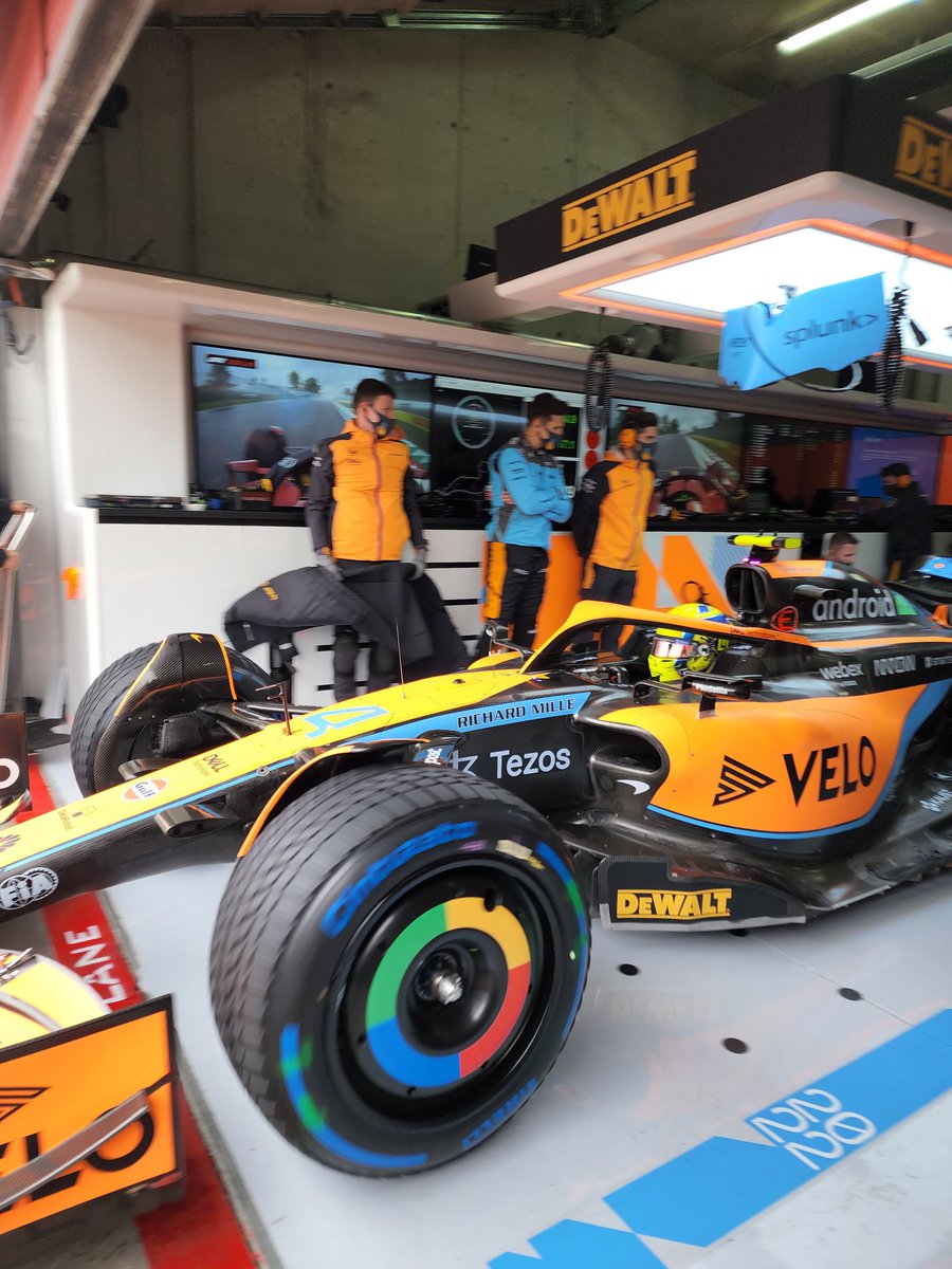 And <a href="/LandoNorris/">Lando Norris</a> heads out to the track for the start of FP1. 

#ImolaGP 🇮🇹