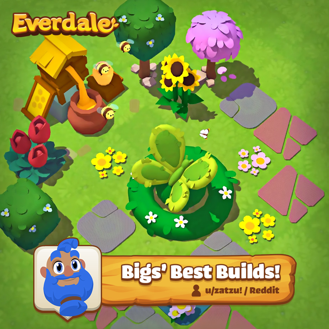 Everdale's tweet photo. Happy Nature Day! 💛  Bigs LOVES this bee garden by u/zatzu! Nature Day is Bigs’ favorite day of the year! 🌱🐝  #BigsBestBuilds #NatureDay https://t.co/AOIH7Dr1eX