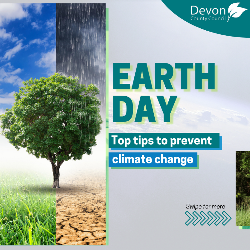 DevonCC's tweet photo. Today is #EarthDay! 🌍

Swipe left below to view some top tips on how we can work together to help tackle #climatechange 👇