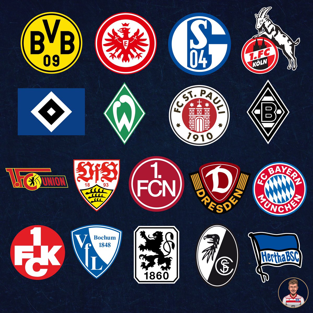 This is the ultimate Bundesliga. The 18 most relevant clubs with the 18 greatest fanbases. If the Bundesliga had 20 teams like the rest of Europe, honourable shouts would be Düsseldorf, Leverkusen &amp; Magdeburg.