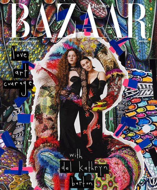 Loved working on this epic art edition of Harper's Bazaar #editorialdesign Spacelab Design Sylvia Weimer  

<a href="/julia_savage/">julia</a> &amp; <a href="/yaelstone/">Yael Stone</a> wearing Gucci Love Parade Collection 
Photographer <a href="/bec_parsons/">Bec</a>
Artwork by @delkathrynbarton
Creative direction &amp; styling by @jilliandavison