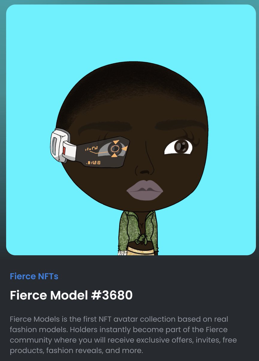 Check out the Fierce model I minted! #FierceGiveWoWG @FierceStudioNFT